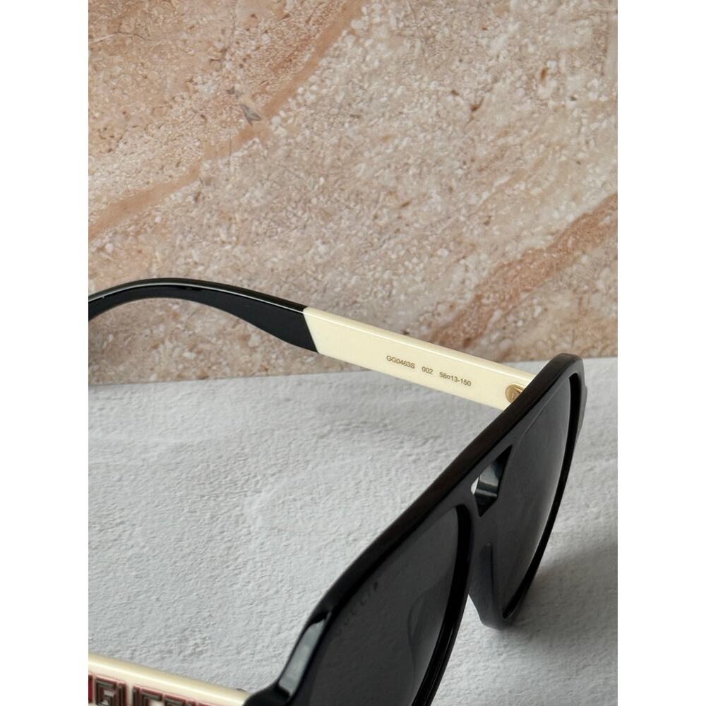 NEW Gucci GG0463S Black Polarized Aviator Sunglasses $530 - Picture 6 of 9